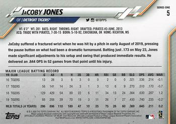 2020 Topps - 582 Montgomery #5 JaCoby Jones Back