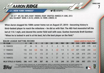 2020 Topps - 582 Montgomery #7 Aaron Judge Back