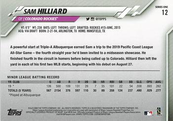 2020 Topps - 582 Montgomery #12 Sam Hilliard Back