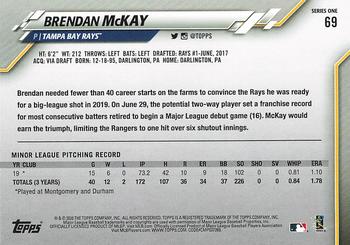 2020 Topps - 582 Montgomery #69 Brendan McKay Back