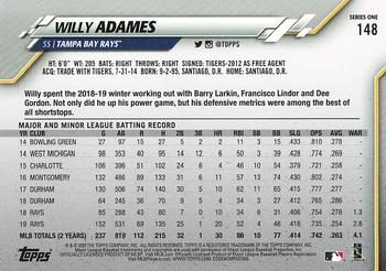 2020 Topps - 582 Montgomery #148 Willy Adames Back