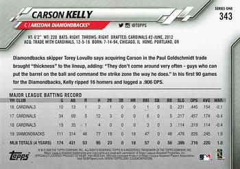 2020 Topps - 582 Montgomery #343 Carson Kelly Back