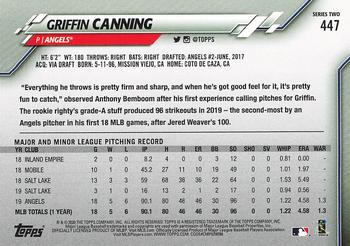 2020 Topps - 582 Montgomery #447 Griffin Canning Back