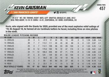 2020 Topps - 582 Montgomery #457 Kevin Gausman Back