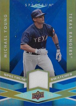 2009 Upper Deck Spectrum - Spectrum Swatches Blue #SS-MY Michael Young Front