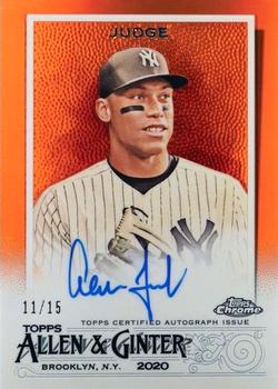 2020 Topps Allen & Ginter Chrome - Autographs Orange #ACG-AJ Aaron Judge Front