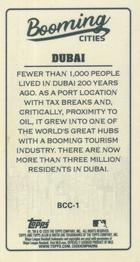 2020 Topps Allen & Ginter Chrome - Booming Cities Mini #BCC-1 Dubai United Arab Emirates Back
