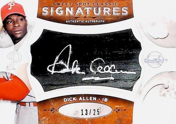2009 Upper Deck Sweet Spot - Classic Signatures Black Baseball Black Stitch Silver Ink #SC-DA Dick Allen Front