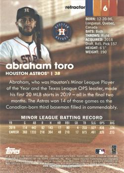 2020 Stadium Club Chrome - Refractor #6 Abraham Toro Back