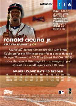 2020 Stadium Club Chrome - Refractor #116 Ronald Acuña Jr. Back