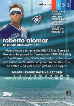 2020 Stadium Club Chrome - Refractor #153 Roberto Alomar Back