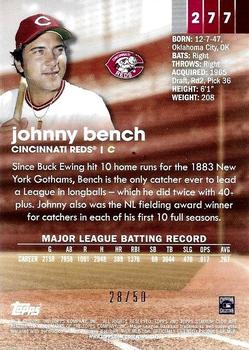 2020 Stadium Club Chrome - Gold #277 Johnny Bench Back