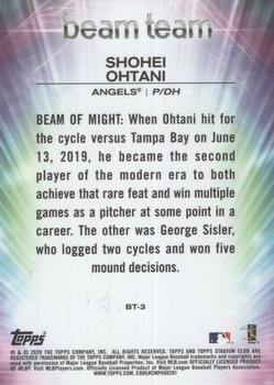 2020 Stadium Club Chrome - Beam Team #BT-3 Shohei Ohtani Back