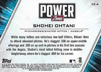 2020 Stadium Club Chrome - Power Zone #PZ-4 Shohei Ohtani Back