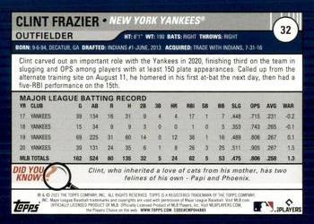 2021 Topps Big League #32 Clint Frazier Back