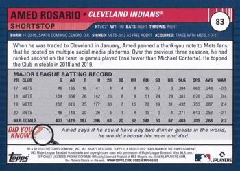 2021 Topps Big League #83 Amed Rosario Back