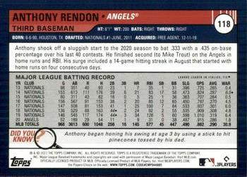 2021 Topps Big League #118 Anthony Rendon Back