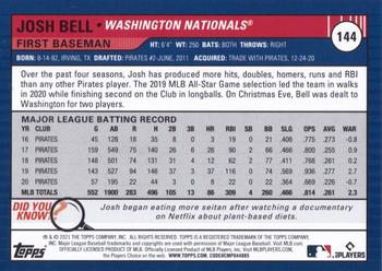 2021 Topps Big League #144 Josh Bell Back