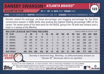 2021 Topps Big League #169 Dansby Swanson Back