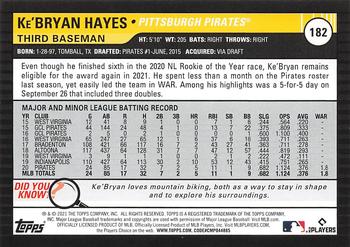 2021 Topps Big League #182 Ke'Bryan Hayes Back