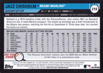 2021 Topps Big League #210 Jazz Chisholm Back