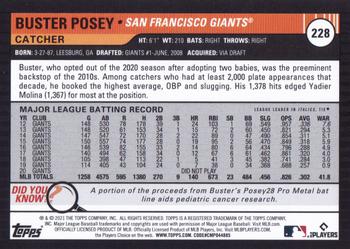 2021 Topps Big League #228 Buster Posey Back