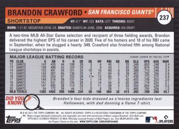 2021 Topps Big League #237 Brandon Crawford Back