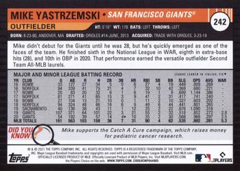 2021 Topps Big League #242 Mike Yastrzemski Back