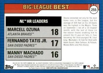 2021 Topps Big League #255 NL HR Leaders (Marcell Ozuna / Fernando Tatis Jr. / Manny Machado) Back