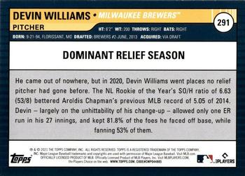 2021 Topps Big League #291 Devin Williams Back