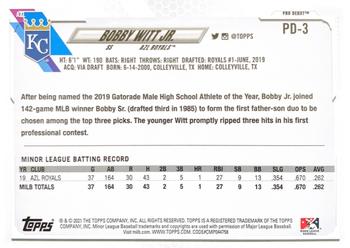 2021 Topps Pro Debut #PD-3 Bobby Witt Jr. Back