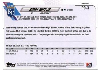 2021 Topps Pro Debut #PD-3 Bobby Witt Jr. Back