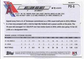 2021 Topps Pro Debut #PD-6 William Holmes Back