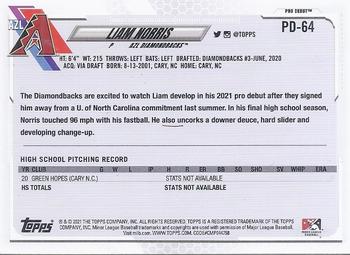 2021 Topps Pro Debut #PD-64 Liam Norris Back