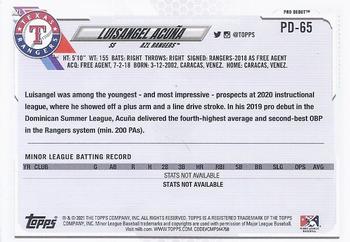 2021 Topps Pro Debut #PD-65 Luisangel Acuña Back
