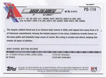 2021 Topps Pro Debut #PD-114 David Calabrese Back