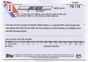 2021 Topps Pro Debut #PD-119 Colt Keith Back