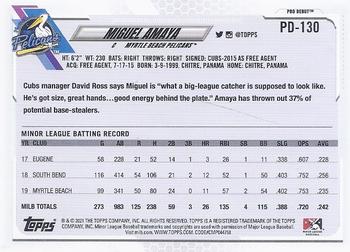 2021 Topps Pro Debut #PD-130 Miguel Amaya Back