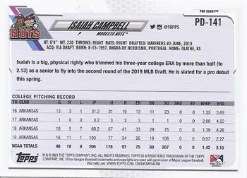 2021 Topps Pro Debut #PD-141 Isaiah Campbell Back