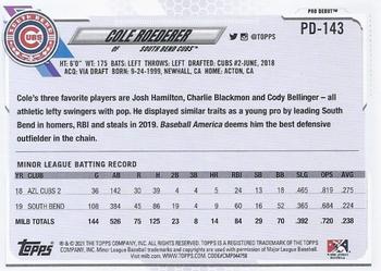 2021 Topps Pro Debut #PD-143 Cole Roederer Back