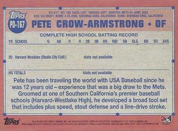 2021 Topps Pro Debut #PD-167 Pete Crow-Armstrong Back