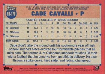 2021 Topps Pro Debut #PD-170 Cade Cavalli Back