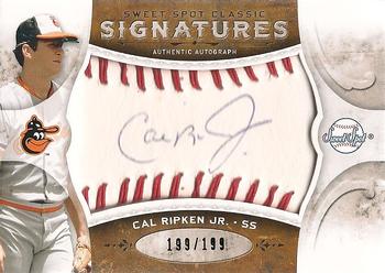 2009 Upper Deck Sweet Spot - Classic Signatures Red Stitch Blue Ink #SC-CR Cal Ripken Jr. Front