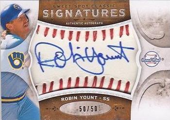 2009 Upper Deck Sweet Spot - Classic Signatures Red Stitch Blue Ink #SC-RY Robin Yount Front