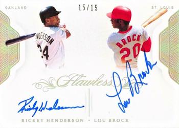 2020 Panini Flawless - Dual Signatures #DS-HB Lou Brock / Rickey Henderson Front