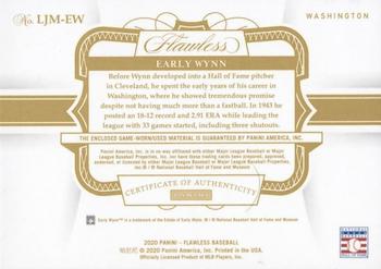 2020 Panini Flawless - Legends Jumbo Material Platinum #LJM-EW Early Wynn Back