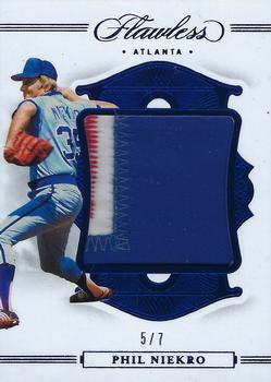 2020 Panini Flawless - Patches Sapphire #P-PN Phil Niekro Front