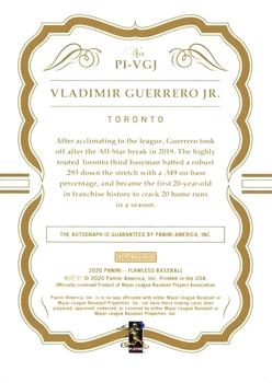 2020 Panini Flawless - Premium Ink #PI-VGJ Vladimir Guerrero Jr. Back