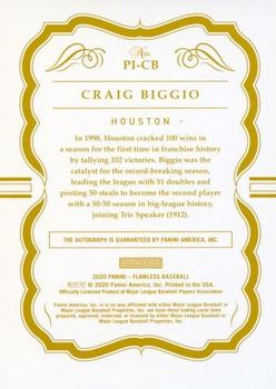 2020 Panini Flawless - Premium Ink Gold #PI-CB Craig Biggio Back