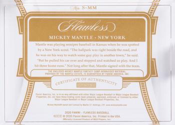 2020 Panini Flawless - Spikes #S-MM Mickey Mantle Back